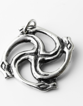 Silver pendant "Grass snake"